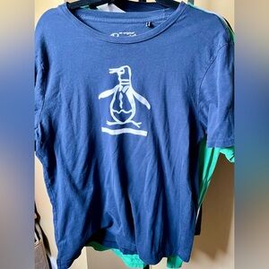 Original Penguin Men's Navy Tee with White Logo